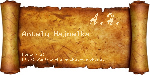 Antaly Hajnalka névjegykártya